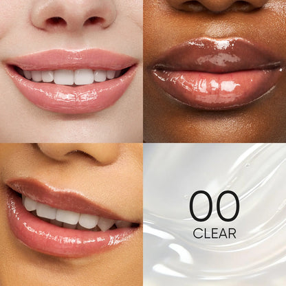 JUXEK Glass Lip Serum with Hyaluronic Acid & Peptide, Hydrating Plumping Lip Treatment for Soft Glossy Lips, Korean Beauty Moisture Balm with Cooling Metal Roller Applicator