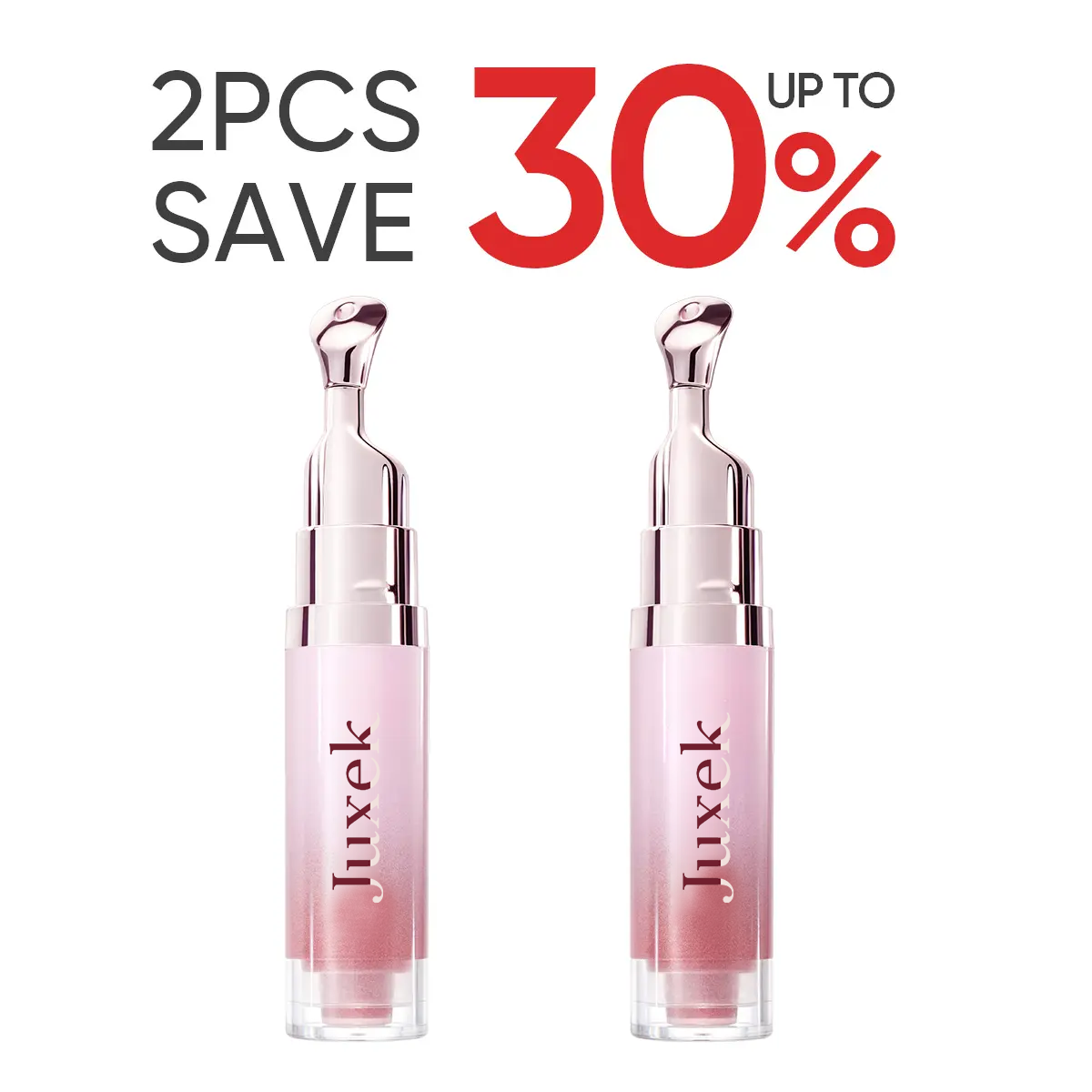 JUXEK Glass Lip Serum with Hyaluronic Acid & Peptide, Hydrating Plumping Lip Treatment for Soft Glossy Lips, Korean Beauty Moisture Balm with Cooling Metal Roller Applicator