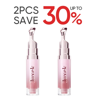 JUXEK Glass Lip Serum with Hyaluronic Acid & Peptide, Hydrating Plumping Lip Treatment for Soft Glossy Lips, Korean Beauty Moisture Balm with Cooling Metal Roller Applicator