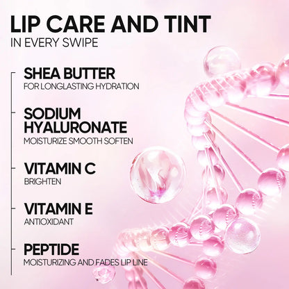 JUXEK Glass Lip Serum with Hyaluronic Acid & Peptide, Hydrating Plumping Lip Treatment for Soft Glossy Lips, Korean Beauty Moisture Balm with Cooling Metal Roller Applicator